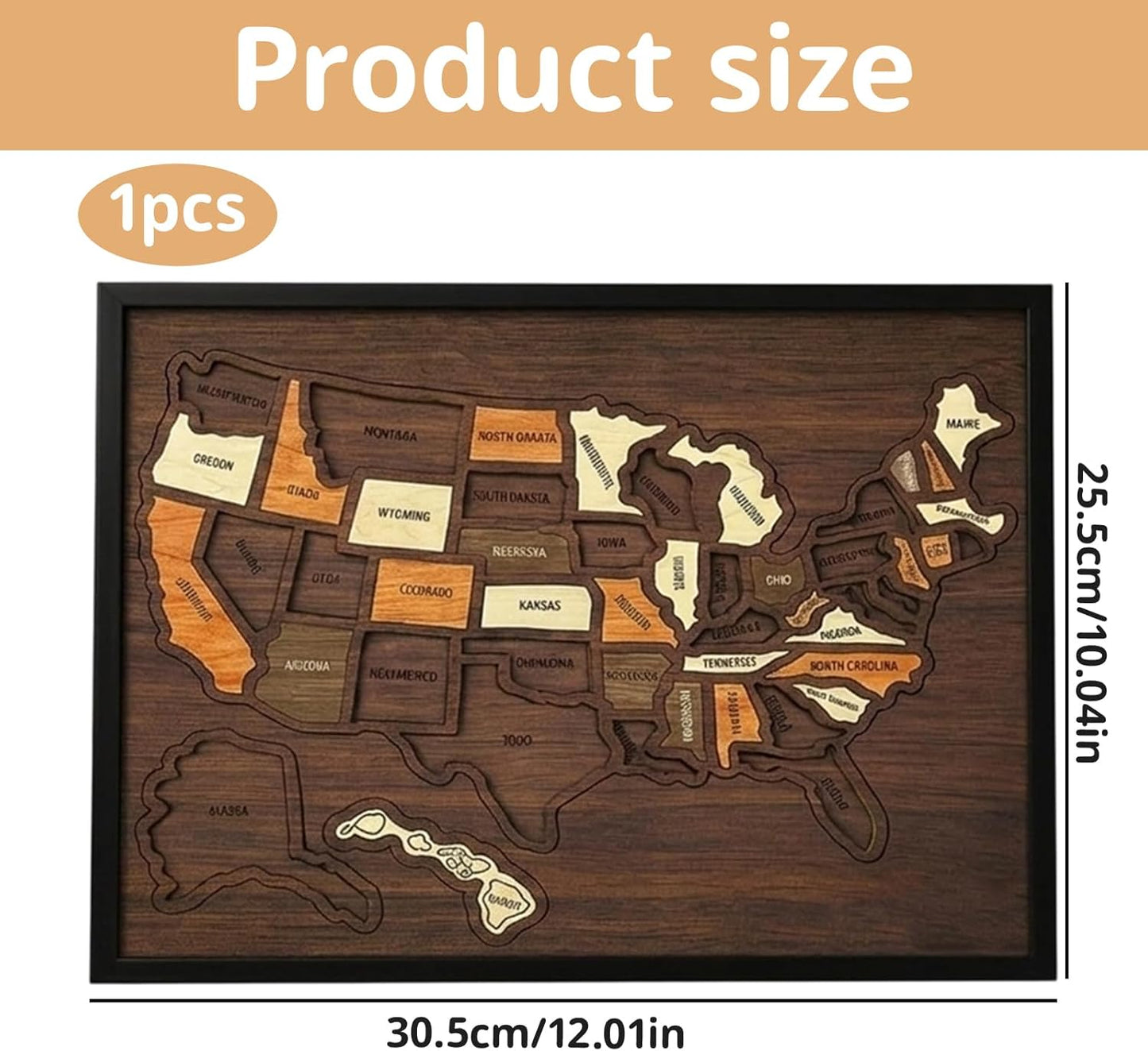 🔥Limited 49% off - USA Wooden Travel Map Puzzle for Adventure Lovers