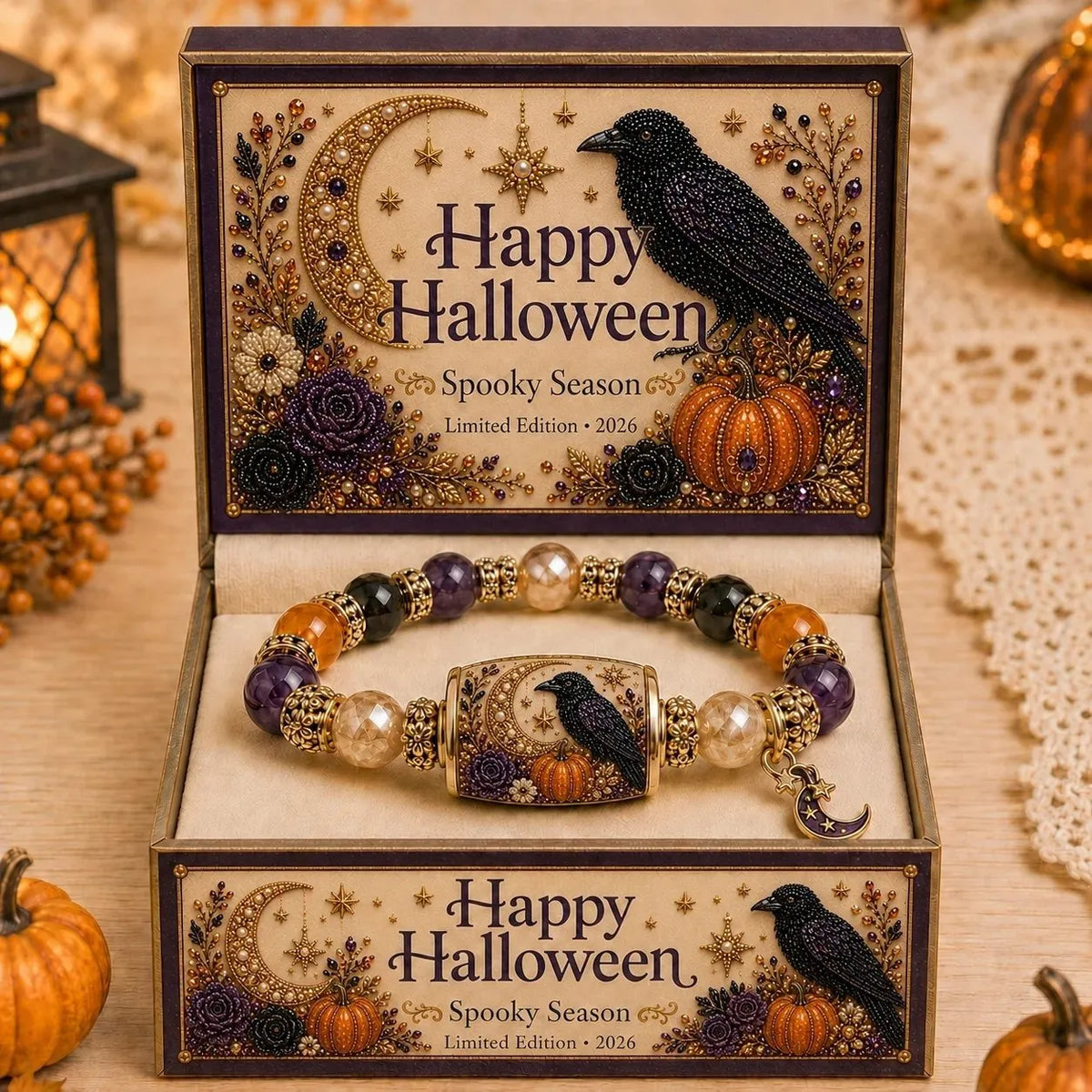 ๐ Limited Edition Halloween Beaded Bracelet Set | Spooky Cute Gift Jewelry