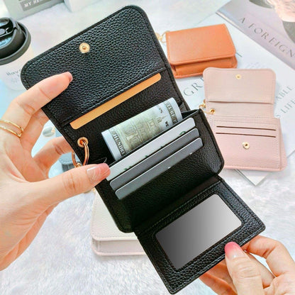 💖 Short Wallets for Women – Fashionable Card Holder with Key Ring & Coin Purse