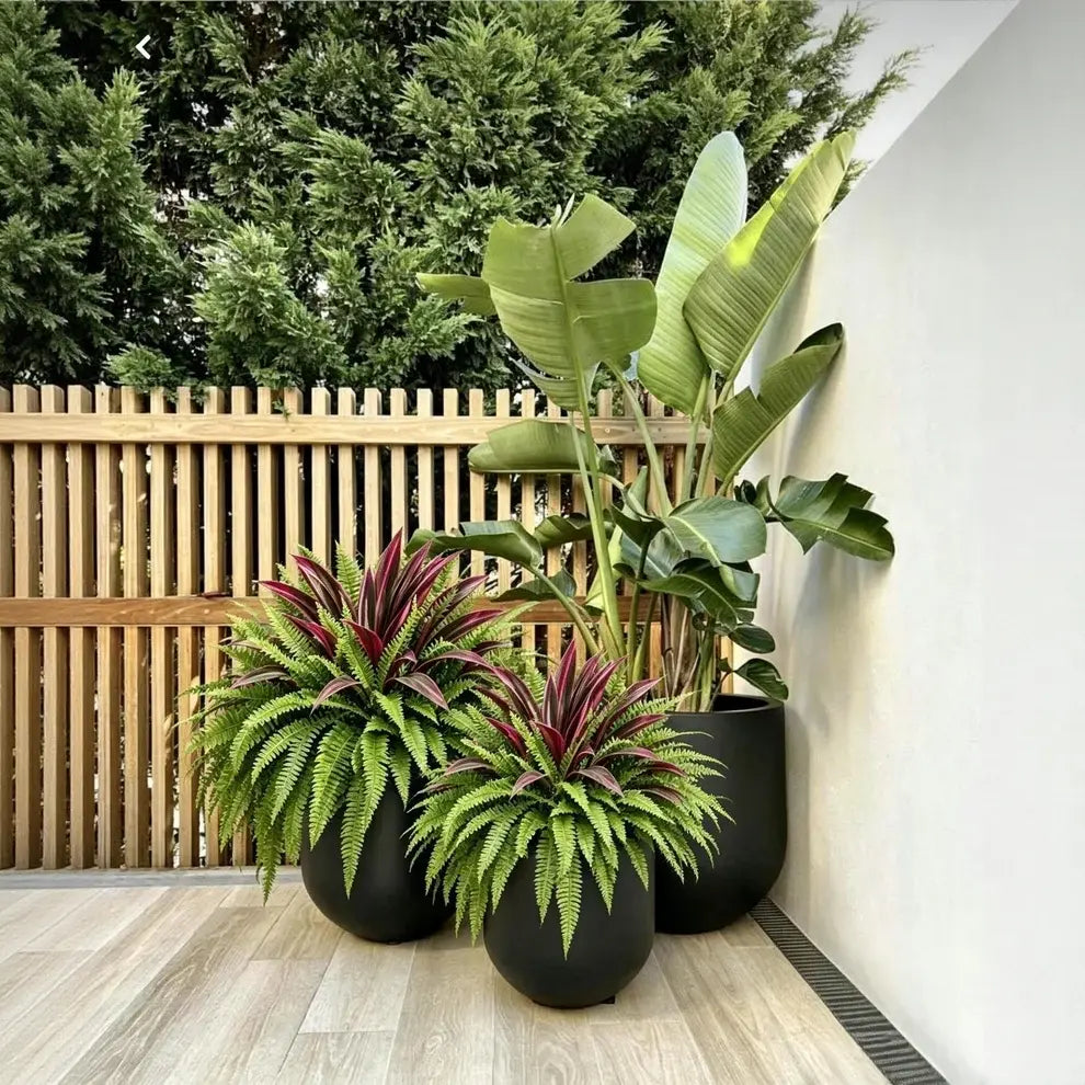 🔥 UV-Resistant Artificial Fern & Red Dracaena Decorative Plants – Full, Lush & Fade-Resistant!