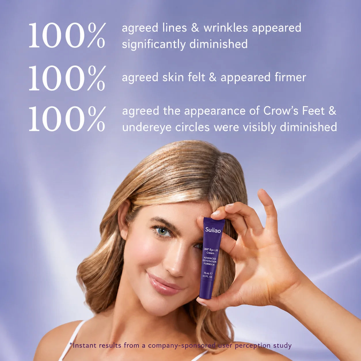 Suiiao 60 Second Effects Tinted Firming Gel - Under Eye Cream For Puffiness And Bags Under Eyes
