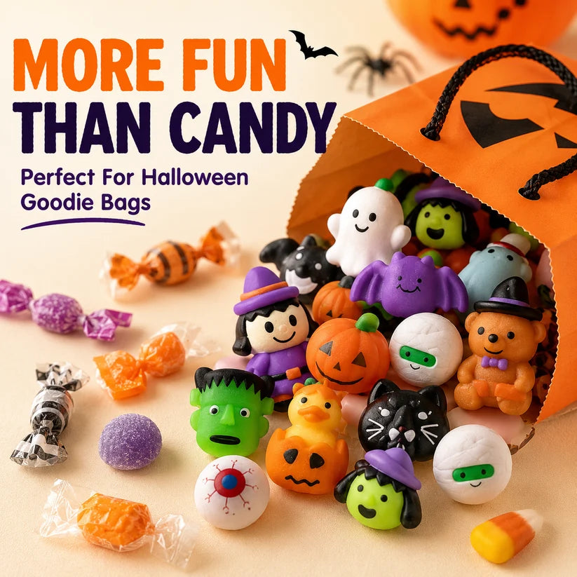 🎃Halloween Mochi Squishy Toys – Cute Sensory Party Favors & Goodie Bag Fillers✨