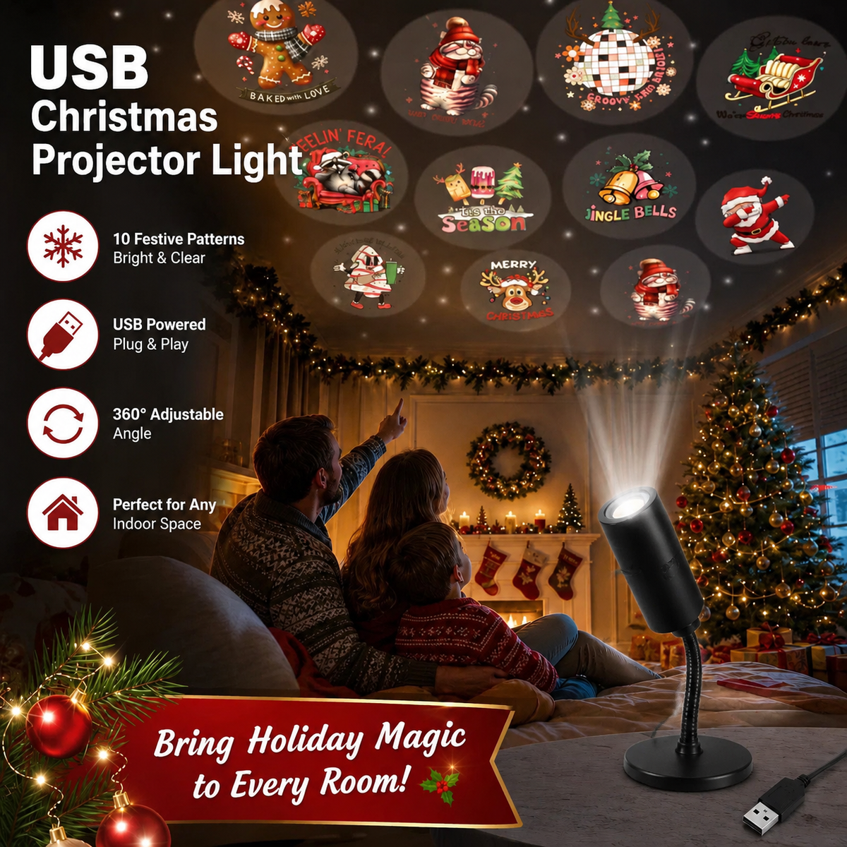 🎄 Turn Your Home Into A Christmas Wonderland Bring Santa, Snowflakes & Holiday Magic To Life In Seconds ✨