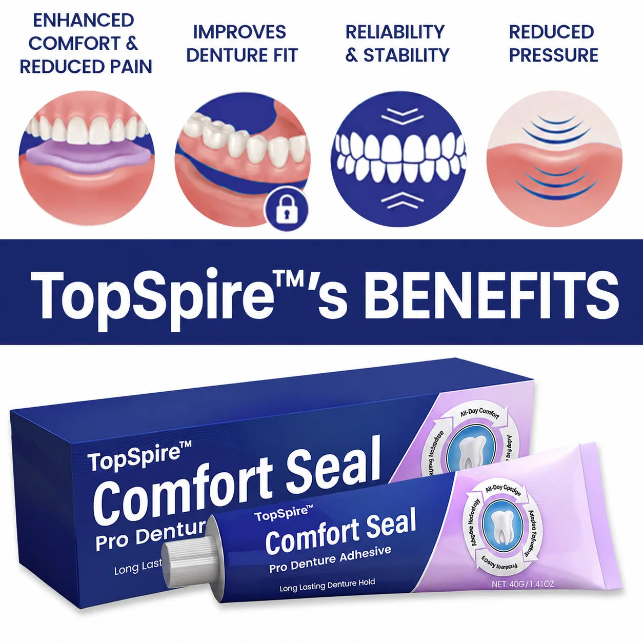 TopSpire™ Comfort Seal Pro Denture Adhesive