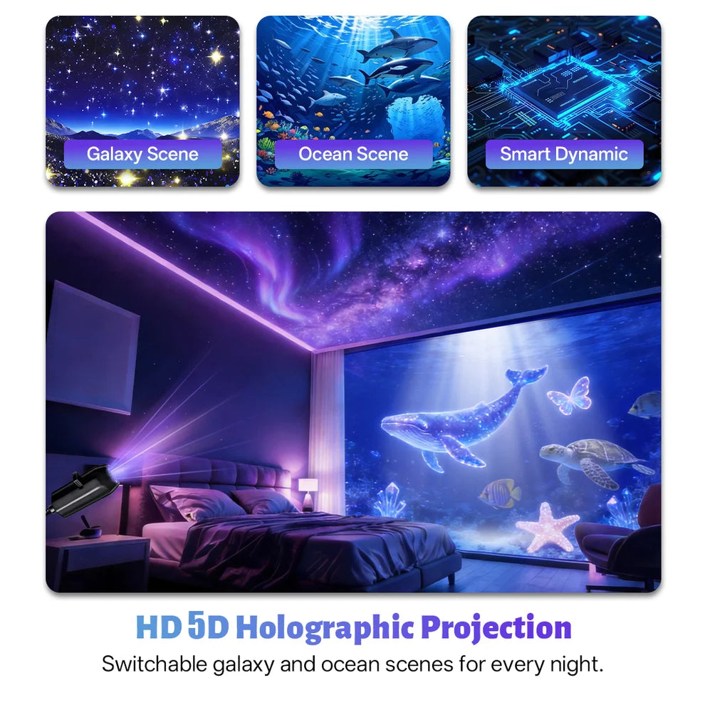 TOPSPIRE® HD Smart Dynamic 5D Holographic Night Light Projector