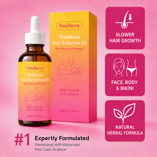 🔥LAST DAY 60% OFF  Soulhera Hair Reduction Oil 60 ml – Permanent Hair Removal Oil