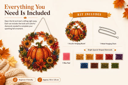 🍂Autumn Harvest Pumpkin Diamond Art Hanging Ornament Kit