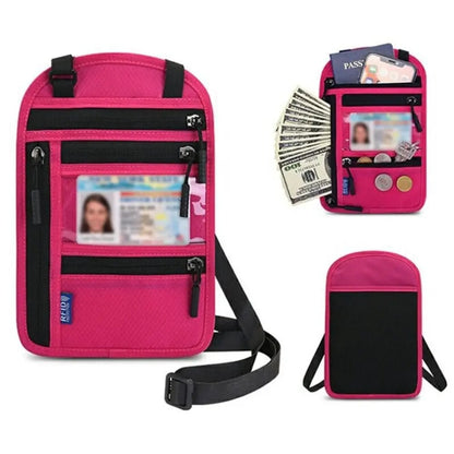 Keep Your Travel Essentials Close, Organized & Protected With This RFID Neck Wallet