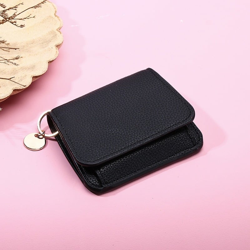 💖 Short Wallets for Women – Fashionable Card Holder with Key Ring & Coin Purse