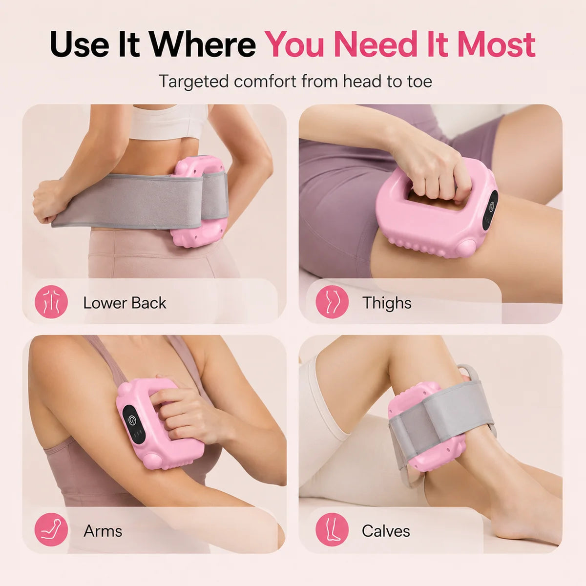 Soulhera Hands-Free Fascia Massager for Muscle Relaxation & Recovery