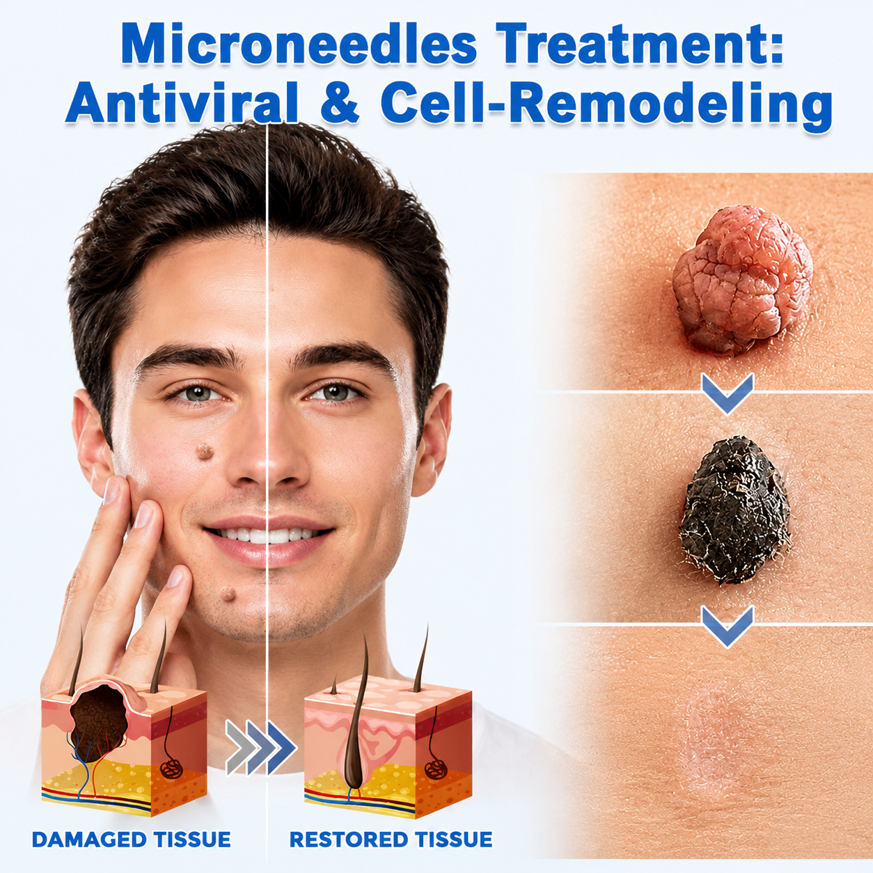 ✨Soulhera®2-in-1 Microneedle & Hydrocolloid Patch🍀| Removes Raised Moles, Acne, Flat Warts & Skin Tags | Helps Improve Wrinkles, Scars & Blemishes | Invisible Patches for Face & Body