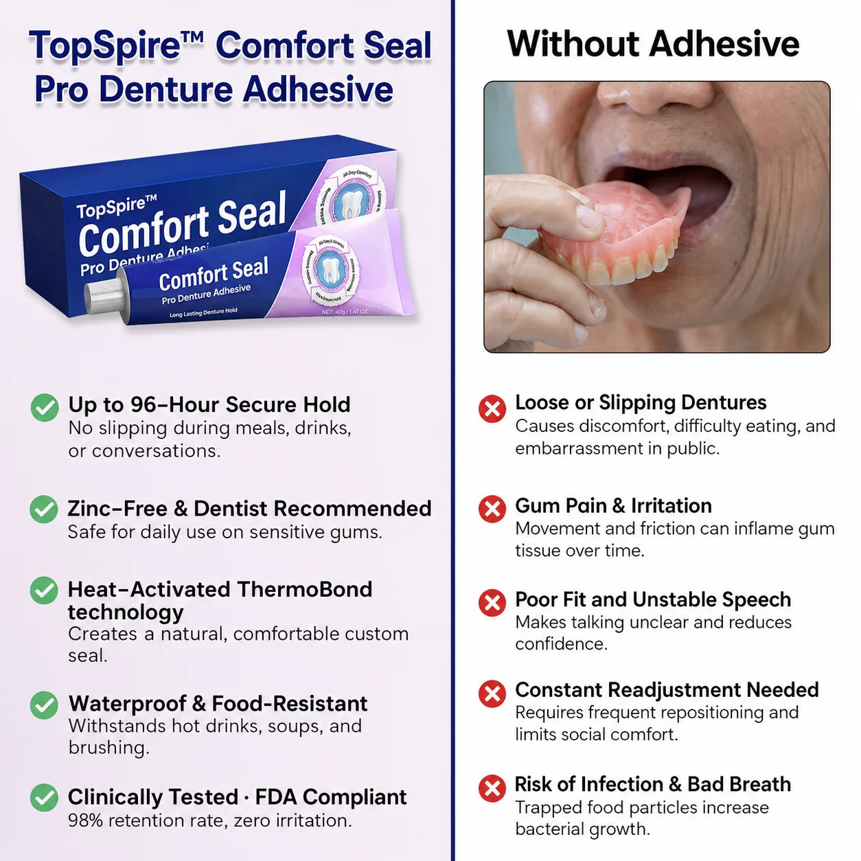 TopSpire™ Comfort Seal Pro Denture Adhesive