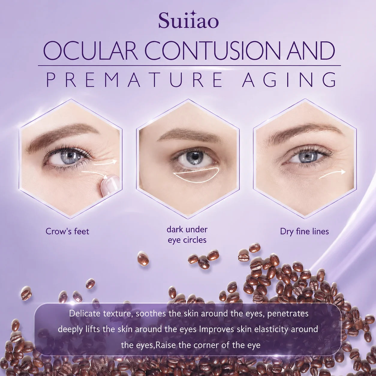 Suiiao 60 Second Effects Tinted Firming Gel - Under Eye Cream For Puffiness And Bags Under Eyes