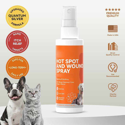 Itch Relief Spray –Vet Recommended Skin Soothing Quantum Silver Spray for Dogs & Cats✨