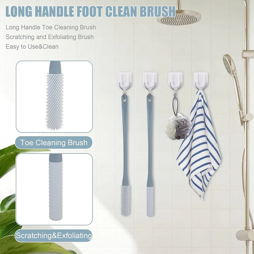 Long‑Handle Silicone Foot Cleaning Brush