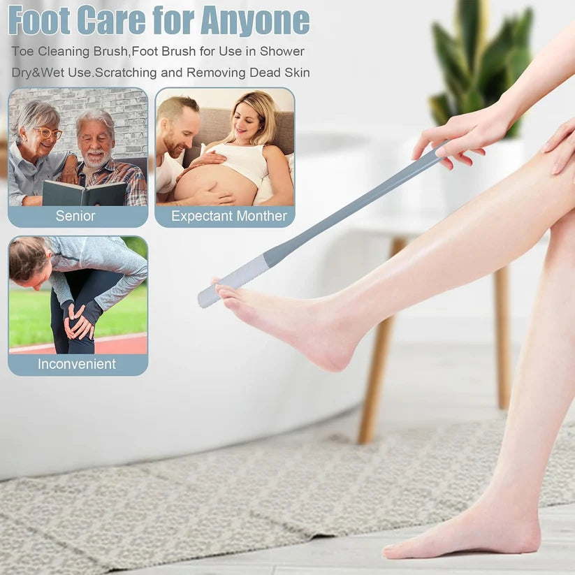Long‑Handle Silicone Foot Cleaning Brush