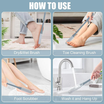 Long‑Handle Silicone Foot Cleaning Brush