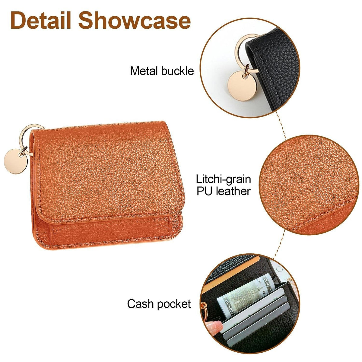 💖 Short Wallets for Women – Fashionable Card Holder with Key Ring & Coin Purse