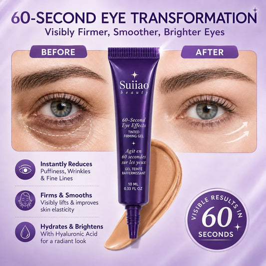 Suiiao 60 Second Effects Tinted Firming Gel - Under Eye Cream For Puffiness And Bags Under Eyes