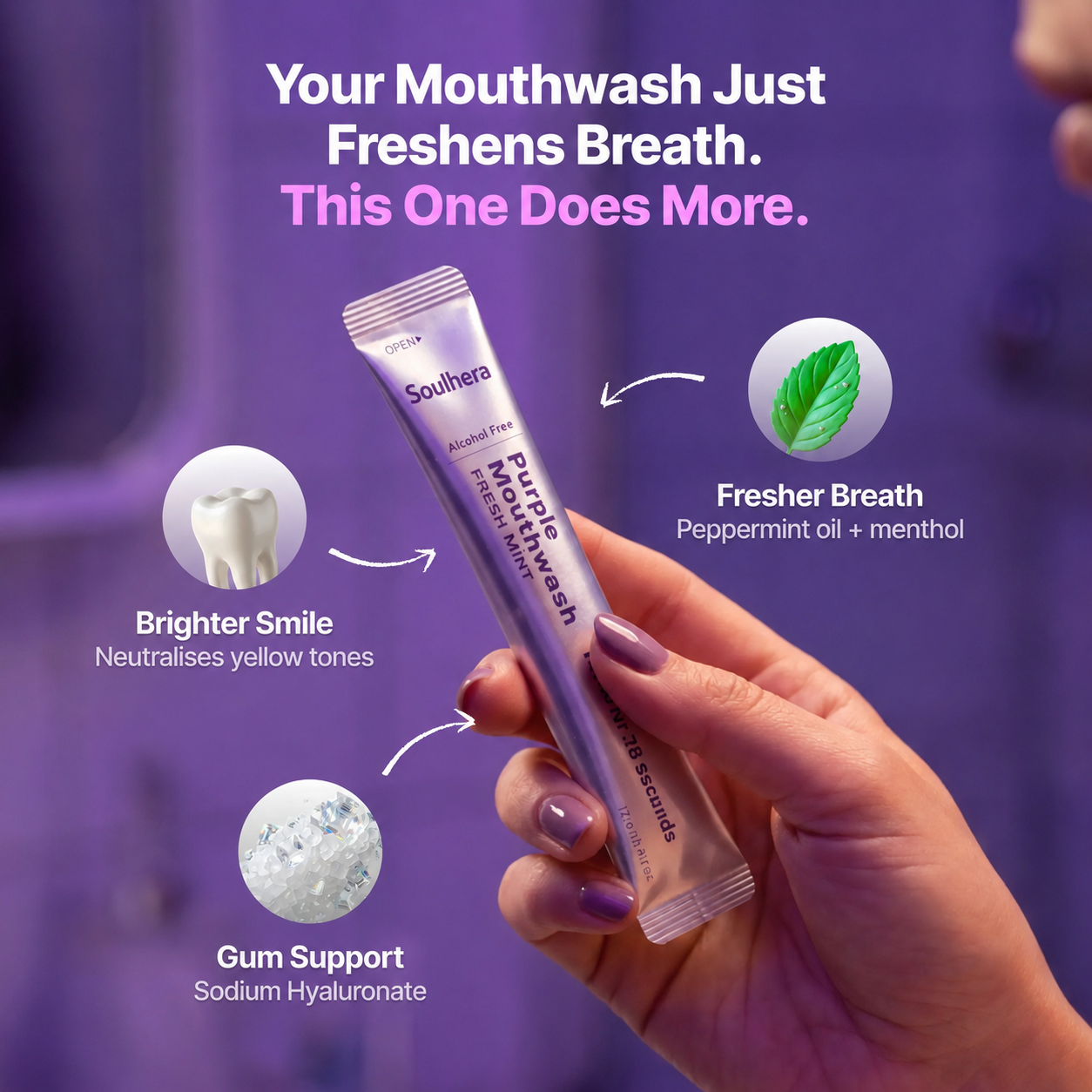 Soulhera Purple Mouthwash Sachets