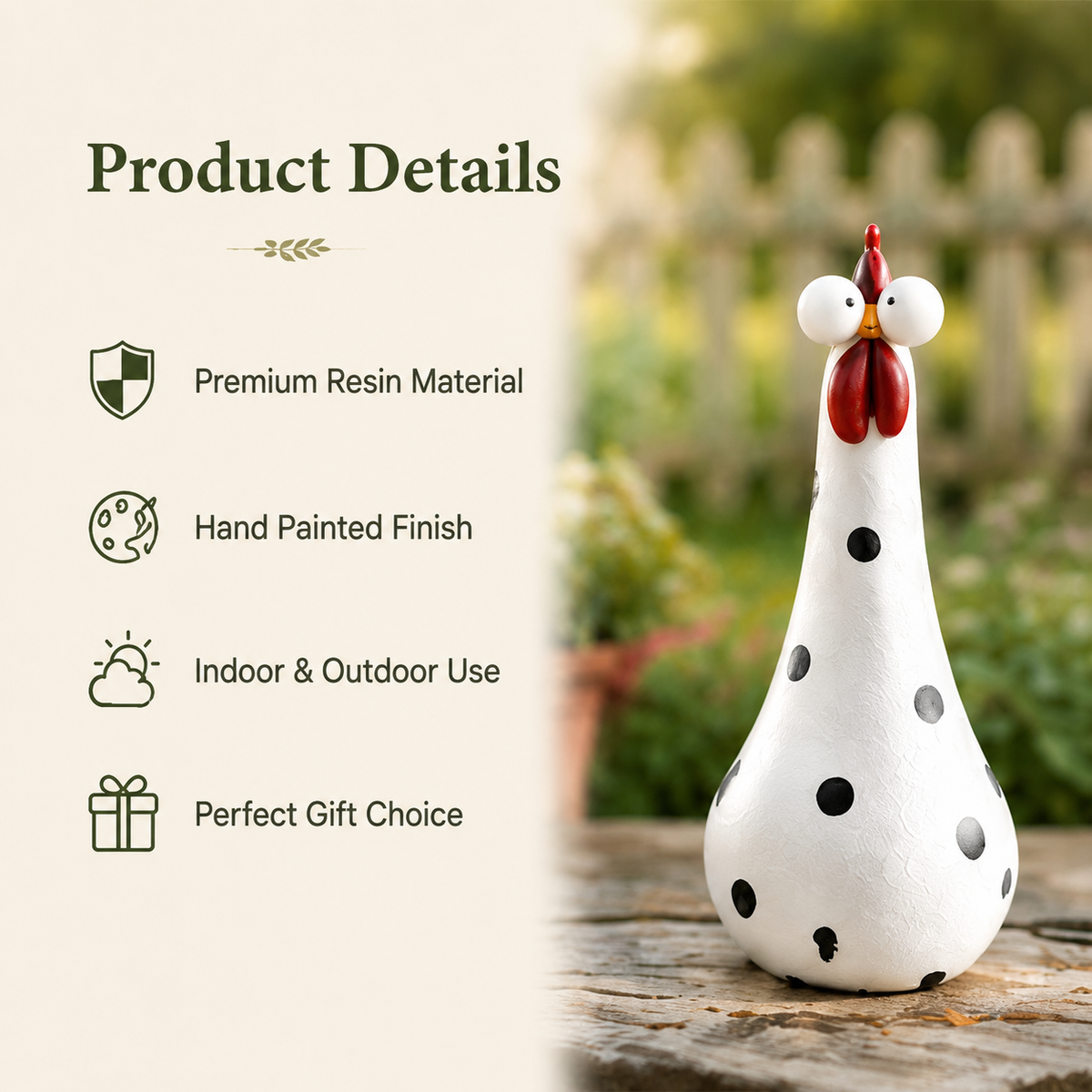 🐔Handcrafted Colorful Polka Dot Chickens