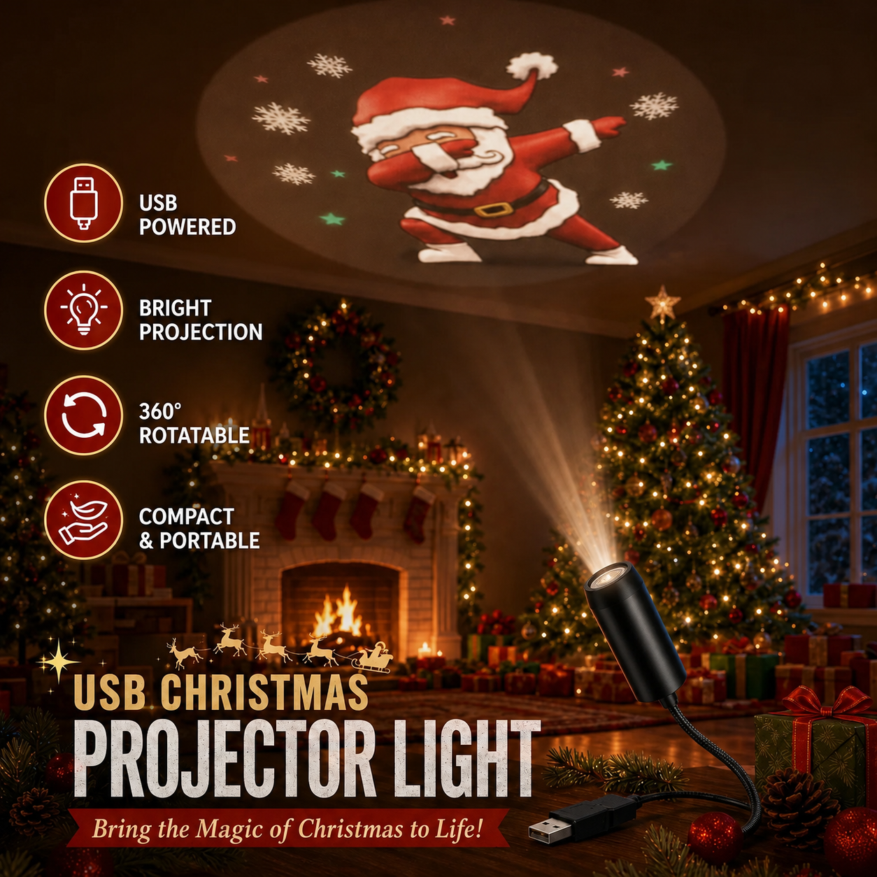 🎄 Turn Your Home Into A Christmas Wonderland Bring Santa, Snowflakes & Holiday Magic To Life In Seconds ✨