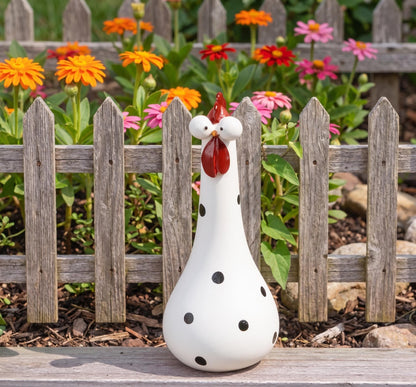 🐔Handcrafted Colorful Polka Dot Chickens