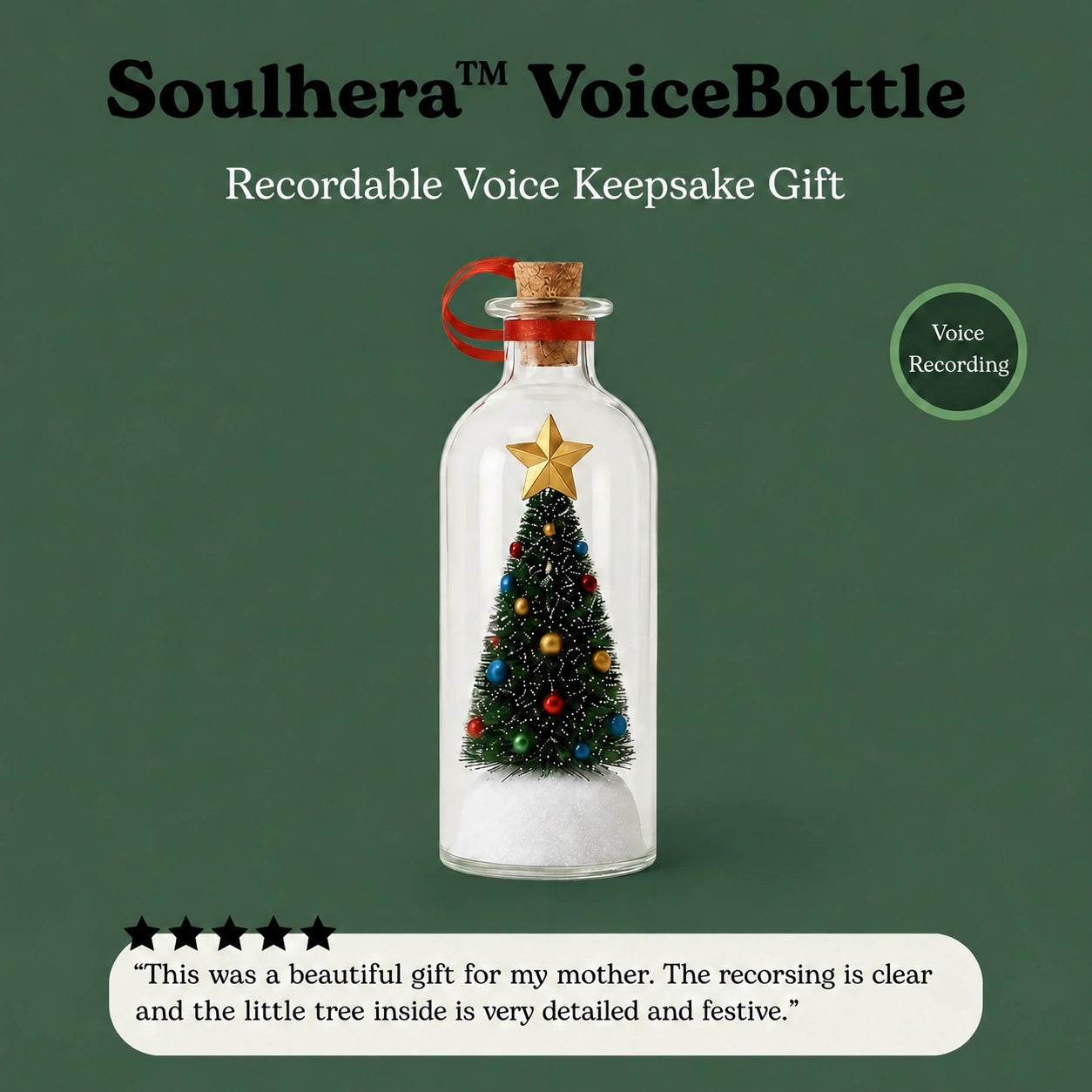 Soulhera™ VoiceBottle | Recordable Voice Keepsake Gift