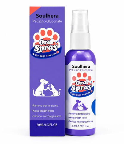 Soulhera™ Advanced Pet Oral Spray | Fresher Breath, Plaque Biofilm & Gum Care — No Brushing