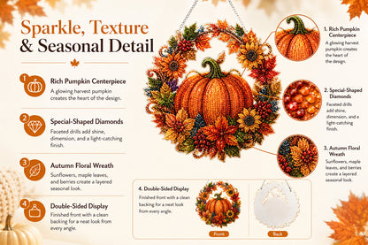 🍂Autumn Harvest Pumpkin Diamond Art Hanging Ornament Kit