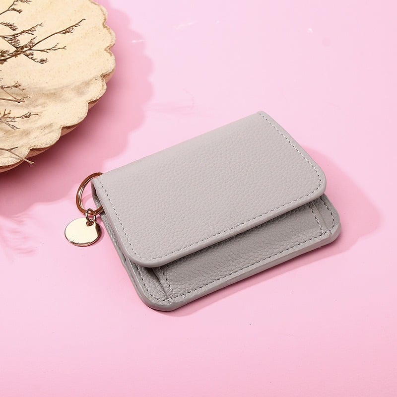 💖 Short Wallets for Women – Fashionable Card Holder with Key Ring & Coin Purse