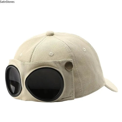 Men's Korean-Style Pilot Baseball Cap - Personalized Glasses-Ready