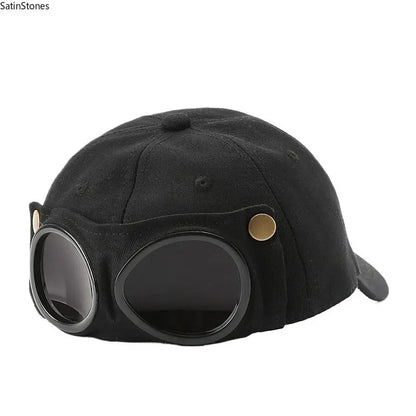 Men's Korean-Style Pilot Baseball Cap - Personalized Glasses-Ready