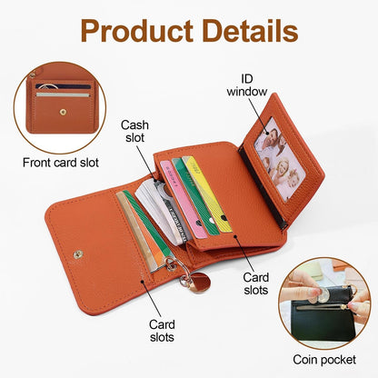💖 Short Wallets for Women – Fashionable Card Holder with Key Ring & Coin Purse