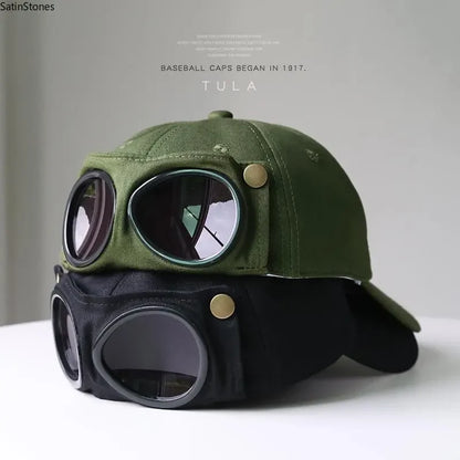 Men's Korean-Style Pilot Baseball Cap - Personalized Glasses-Ready
